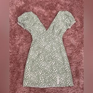 Princess Polly Green Floral Tie Back Dress